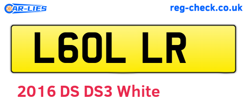 L60LLR are the vehicle registration plates.