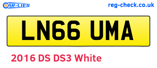 LN66UMA are the vehicle registration plates.