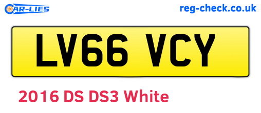 LV66VCY are the vehicle registration plates.