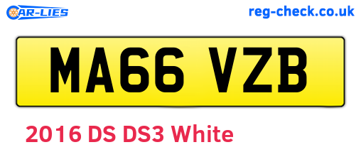 MA66VZB are the vehicle registration plates.