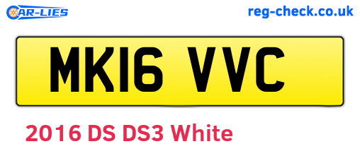 MK16VVC are the vehicle registration plates.