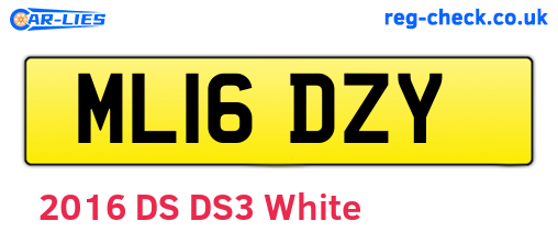 ML16DZY are the vehicle registration plates.