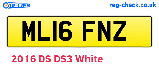 ML16FNZ are the vehicle registration plates.