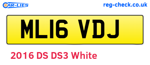 ML16VDJ are the vehicle registration plates.