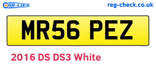 MR56PEZ are the vehicle registration plates.