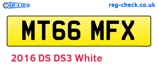 MT66MFX are the vehicle registration plates.