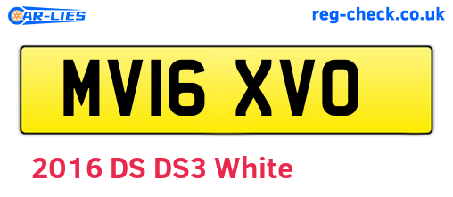 MV16XVO are the vehicle registration plates.