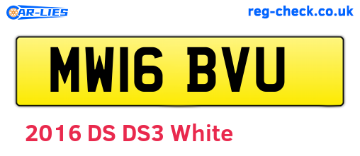 MW16BVU are the vehicle registration plates.