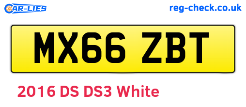 MX66ZBT are the vehicle registration plates.