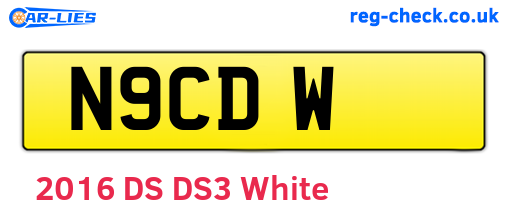 N9CDW are the vehicle registration plates.