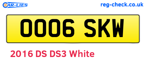 OO06SKW are the vehicle registration plates.