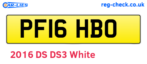 PF16HBO are the vehicle registration plates.
