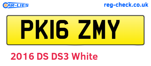 PK16ZMY are the vehicle registration plates.