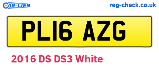 PL16AZG are the vehicle registration plates.