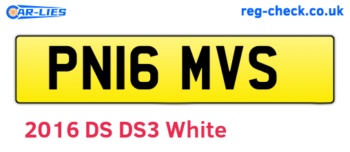 PN16MVS are the vehicle registration plates.