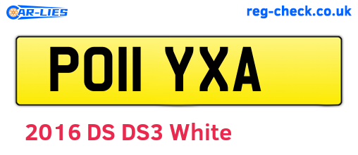 PO11YXA are the vehicle registration plates.