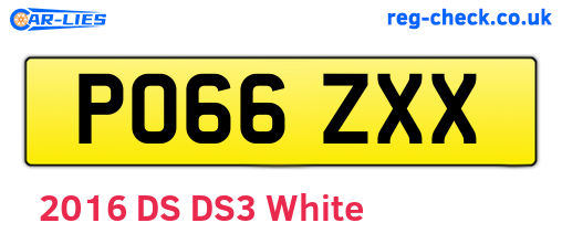 PO66ZXX are the vehicle registration plates.