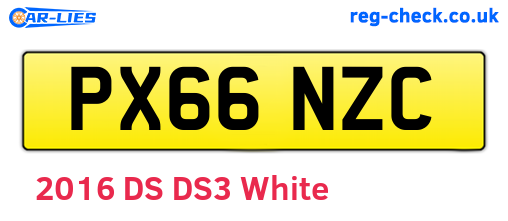 PX66NZC are the vehicle registration plates.