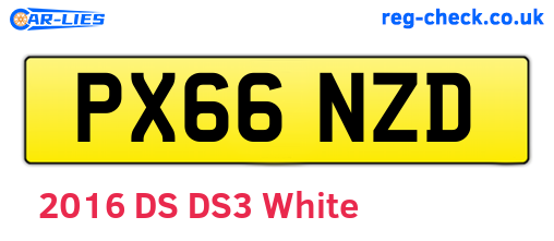 PX66NZD are the vehicle registration plates.