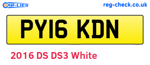 PY16KDN are the vehicle registration plates.