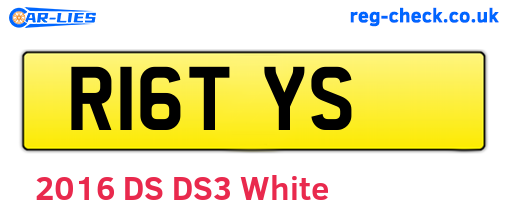 R16TYS are the vehicle registration plates.
