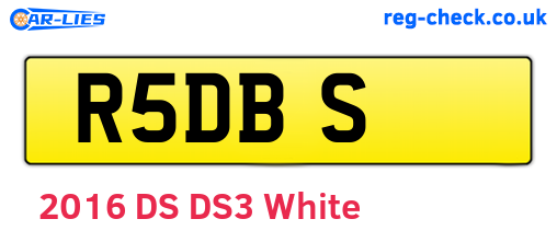 R5DBS are the vehicle registration plates.