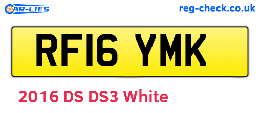 RF16YMK are the vehicle registration plates.