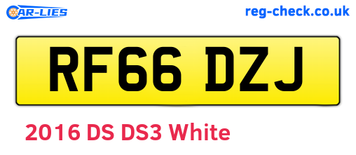 RF66DZJ are the vehicle registration plates.