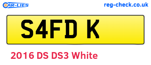 S4FDK are the vehicle registration plates.