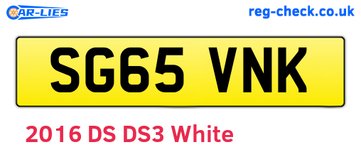 SG65VNK are the vehicle registration plates.