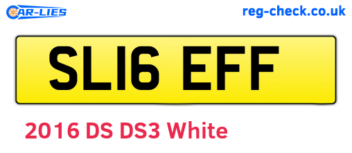 SL16EFF are the vehicle registration plates.