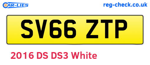 SV66ZTP are the vehicle registration plates.