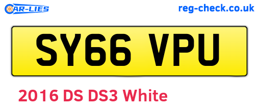 SY66VPU are the vehicle registration plates.