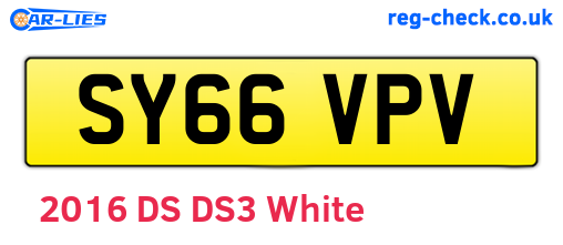 SY66VPV are the vehicle registration plates.