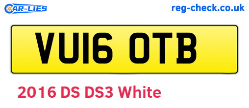 VU16OTB are the vehicle registration plates.