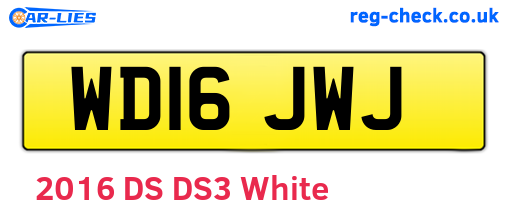 WD16JWJ are the vehicle registration plates.