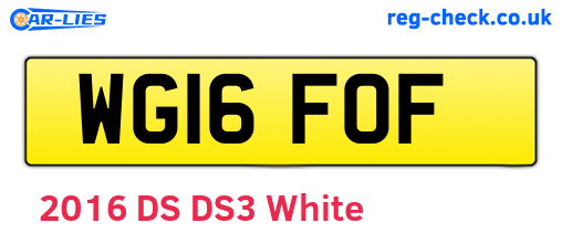 WG16FOF are the vehicle registration plates.
