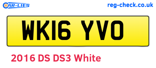 WK16YVO are the vehicle registration plates.