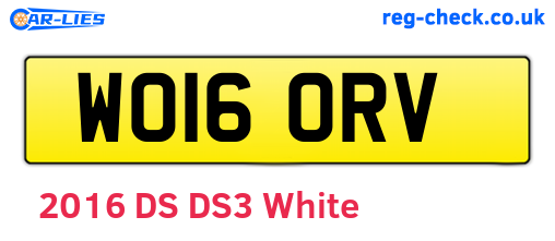 WO16ORV are the vehicle registration plates.
