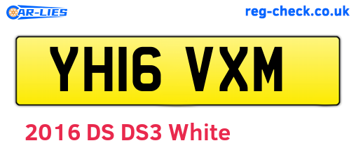 YH16VXM are the vehicle registration plates.