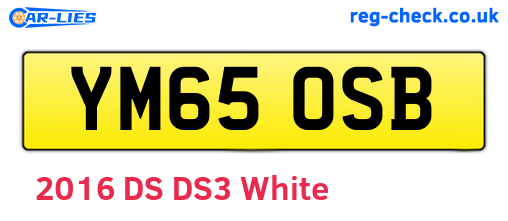 YM65OSB are the vehicle registration plates.