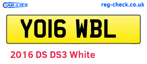 YO16WBL are the vehicle registration plates.