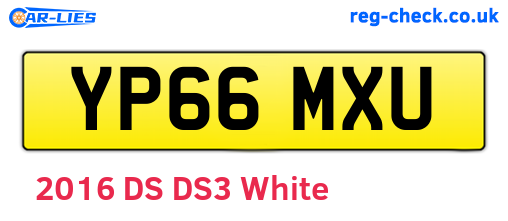 YP66MXU are the vehicle registration plates.