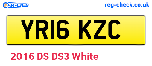 YR16KZC are the vehicle registration plates.