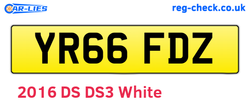 YR66FDZ are the vehicle registration plates.