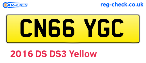 CN66YGC are the vehicle registration plates.