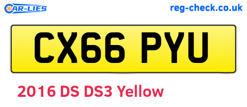 CX66PYU are the vehicle registration plates.
