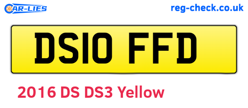 DS10FFD are the vehicle registration plates.