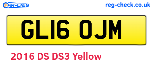 GL16OJM are the vehicle registration plates.