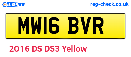 MW16BVR are the vehicle registration plates.